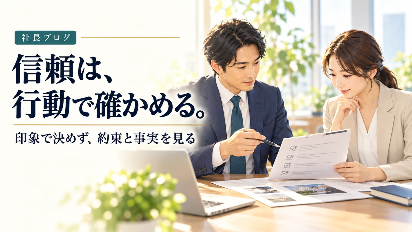 信頼は、行動で確かめる。印象で決めず、約束と事実を見る