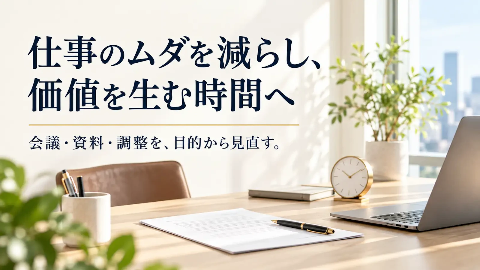 仕事のムダを減らし、価値を生む時間へ。会議・資料・調整を、目的から見直す