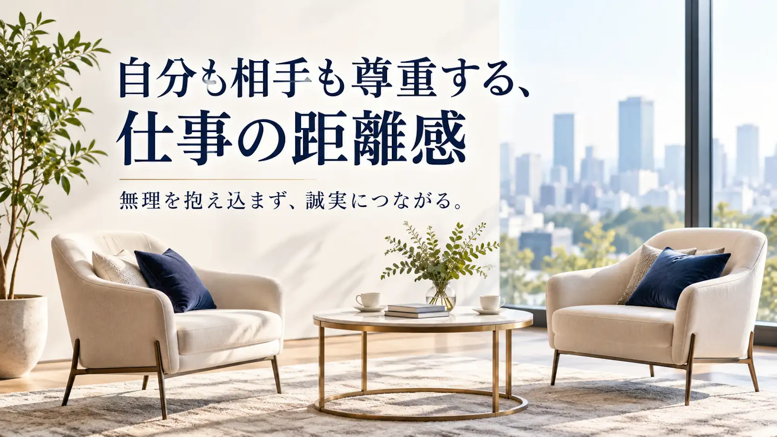 自分も相手も尊重する、仕事の距離感。無理を抱え込まず、誠実につながる