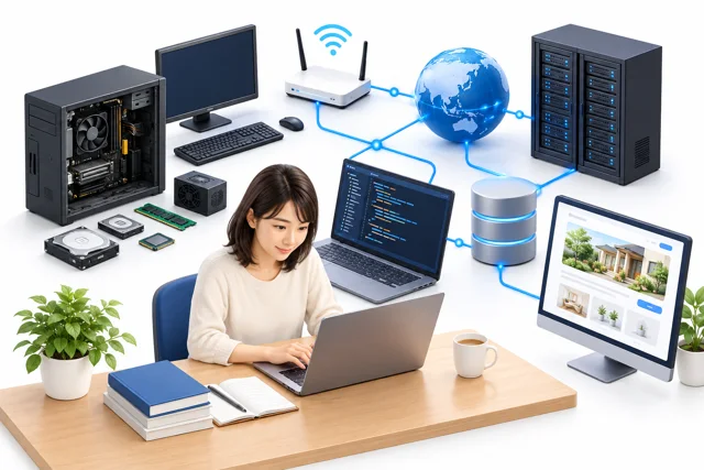 IT初級者の学習内容を表した仕組みのイメージ図