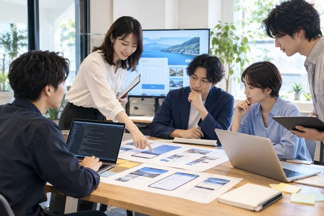 IT業界の職種の学習内容を表した日本人の仕事・日常の場面