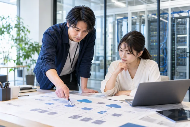 インフラ/クラウドエンジニアの学習内容を表した日本人の仕事・日常の場面